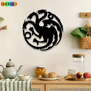1pc Three-Headed Dragon Metal Wall Art, Targaryen Dragon Wall Sculptures Mural, Intricate Craftsmanship, Perfect for Game of Thrones Theme Party, Housewarming Decor, Perfect for Living Room Man Cave Game Room Decor, Ideal Gift for Fantasy Enthusiasts.
