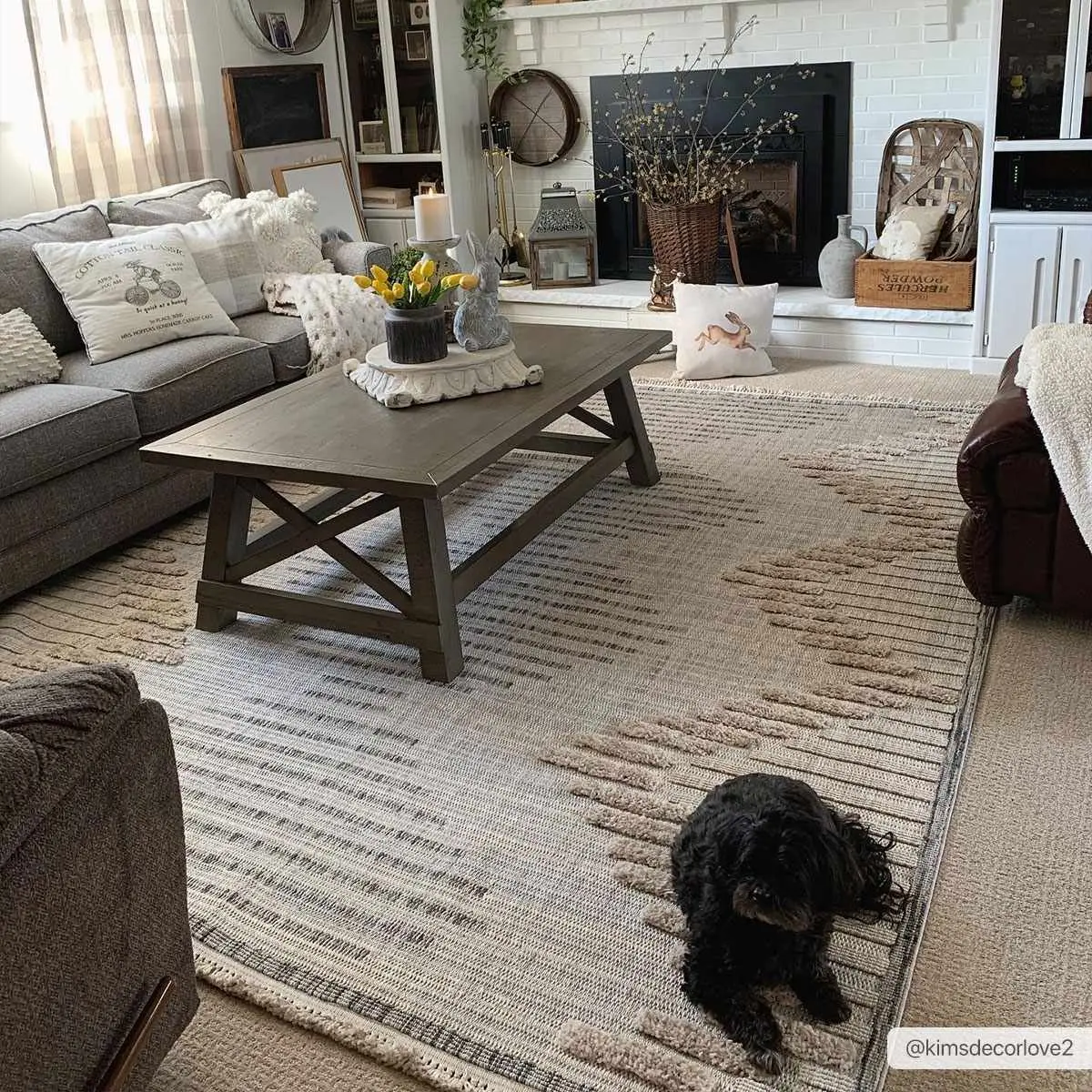 Maulawin High-Low Rustic Home Decorative Rug - Stylish Area Rug for Living Room, Bedroom