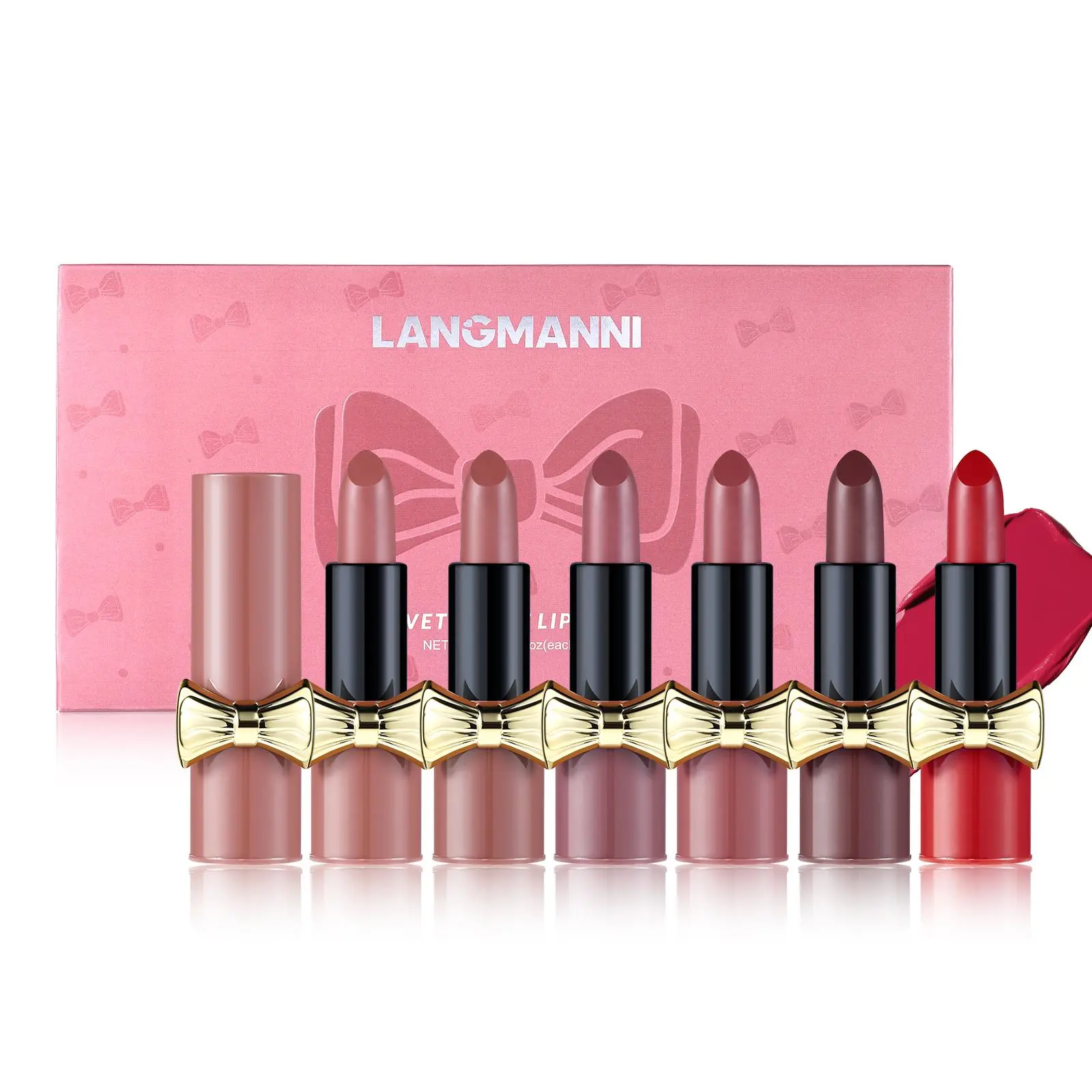 Long Lasting Matte Lipstick Set, 6 Counts/set Smooth Lipstick, Moisturizing Hydrating Hydrate Matte Lipstick, Suitable for Daily and Special Occasions, Gloss, Makeup, Lip Product, Moisturizing Matte Lipsticks