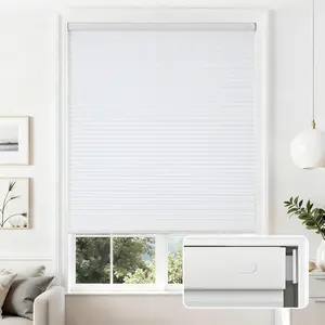 No Tools No Cellular Shades, Light Filtering Blinds for Indoor Windows, Thermal Insulating & Noise Reducing (White, 20" W x 64" H)