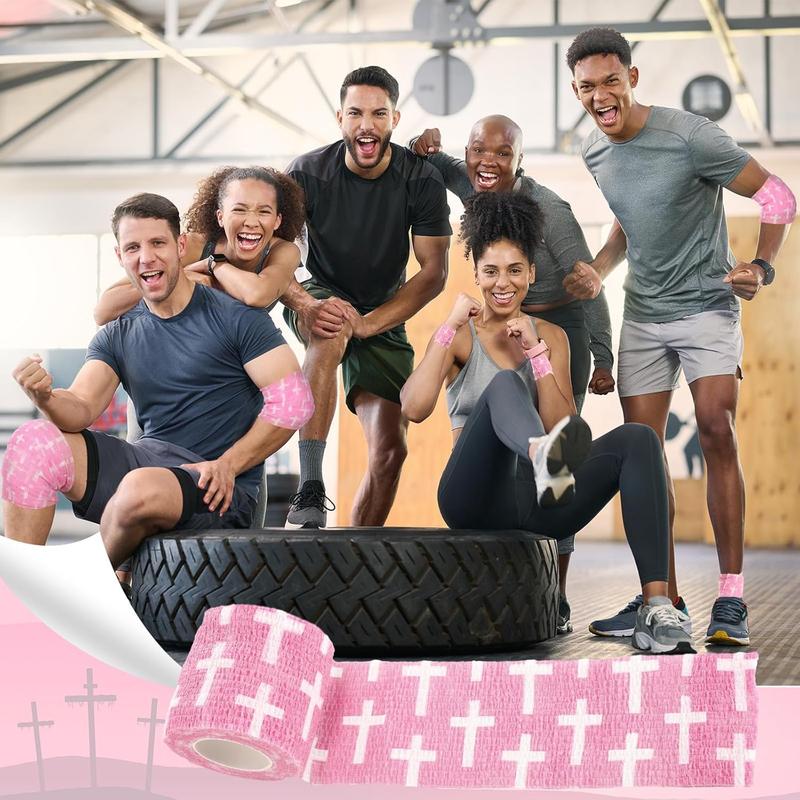 12 Pack Christian Athletic Sports Tape – 2" x 5 Yards Self-Adhesive Tape Support for Wrist, Ankle, Baseball & Football
