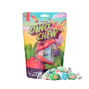 Taffy Shop, Dino Chew Salt Water Taffy Bag 7oz - Gourmet Soft, Sweet & Chewy Candy