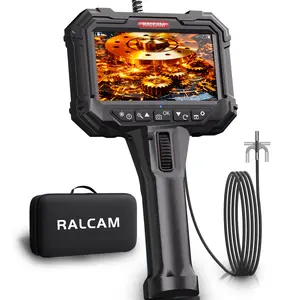 Ralcam N5 Two-Way Articulating Borescope, 5.5mm/0.22in Slim Probe, 5" Industrial Endoscope Camera with Light, 8X Zoom 5FT Flexible Snake Inspection Scope for Engine, Automotive, HVAC N505-R1.5M