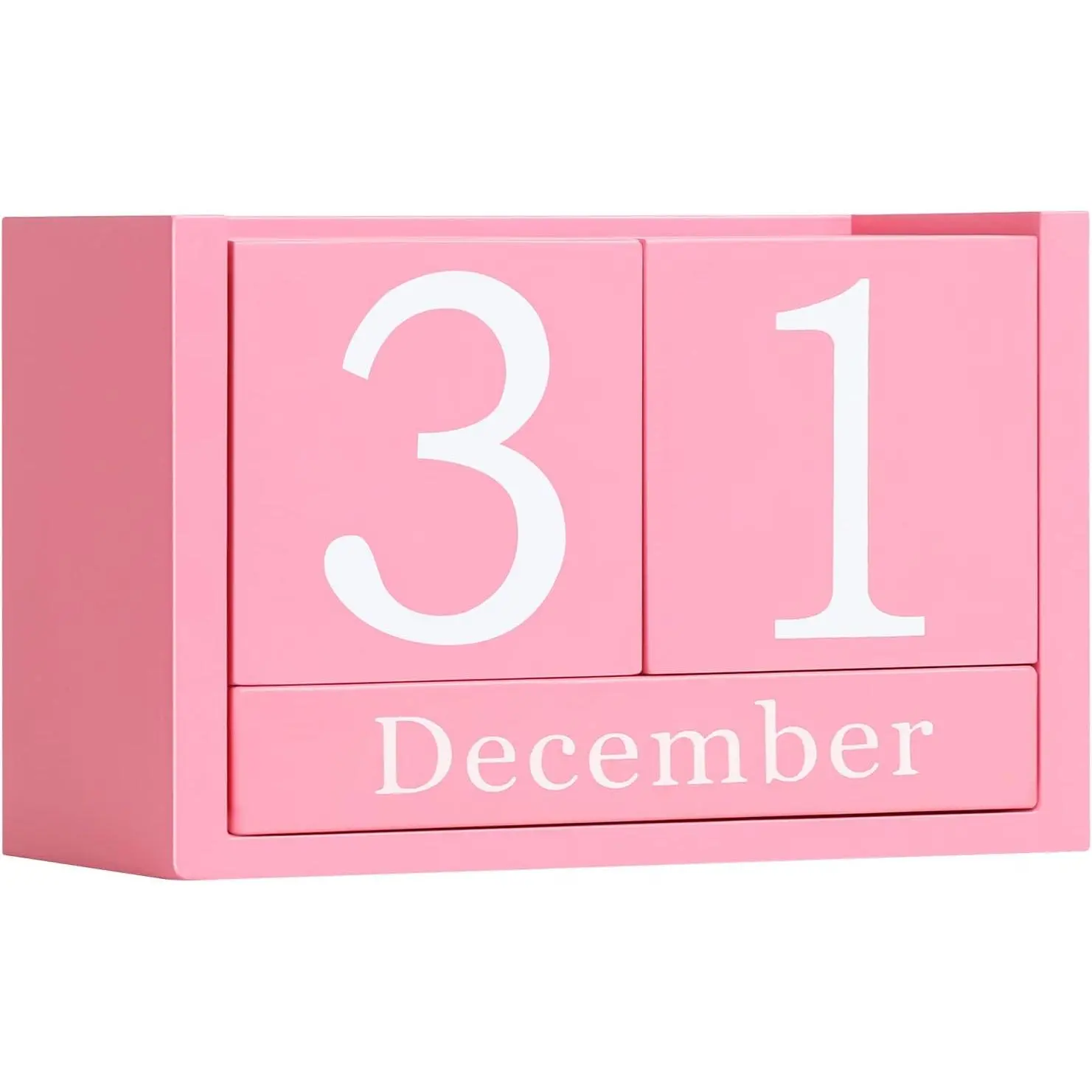 Wooden Block Calendar for Desk, Large Size Daily Desktop Perpetual Desk Calendar, Cute Date Display Desk Accessories for  Office Decor, Teacher, Classroom,  Yearly,