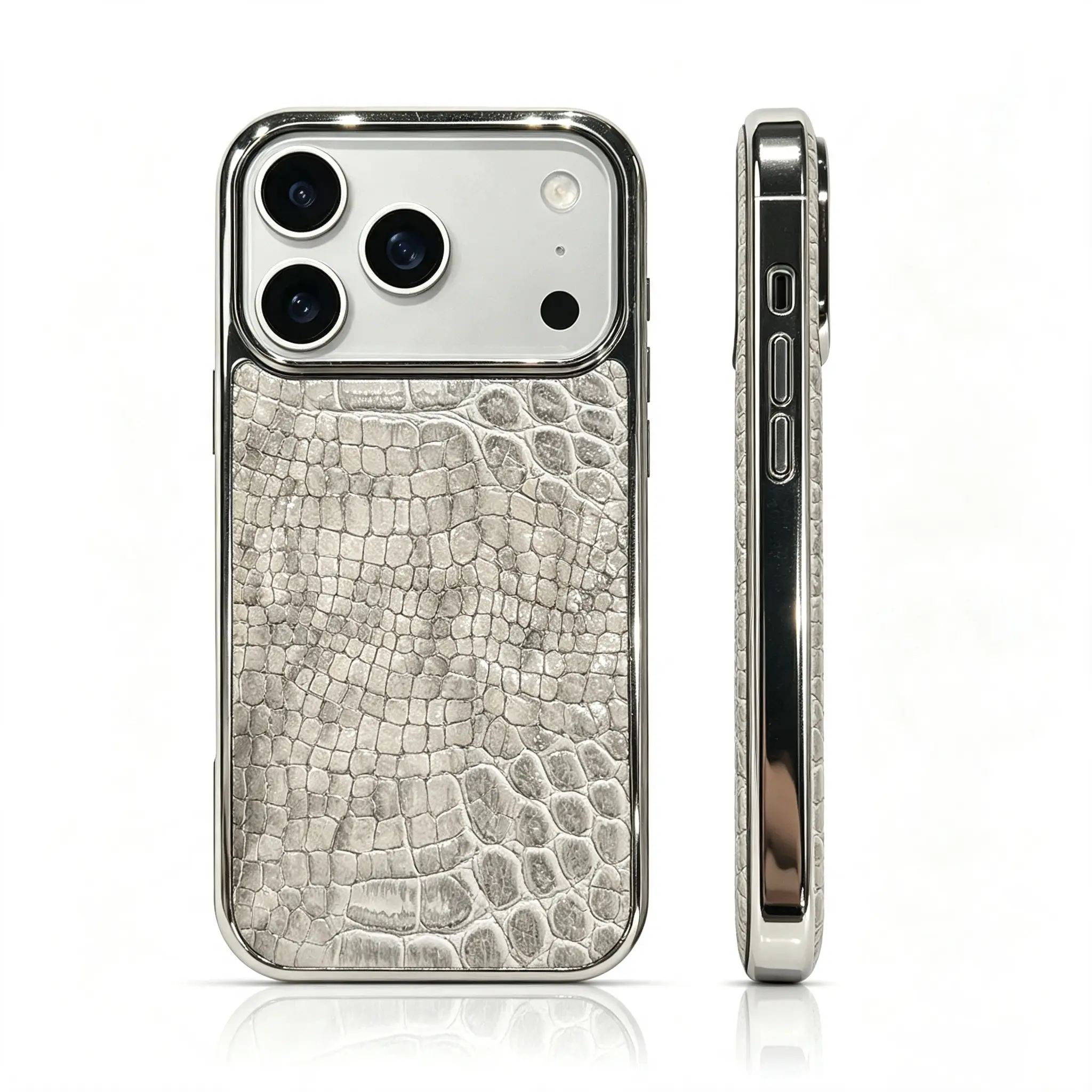 Luxury Shiny Crocodile Leather Smartphone Case for iPhone 18 Pro Max, 17/16/15/14 Pro - Handheld, Vintage Ultra Slim, Shockproof Protection for Devices, Wireless Charging Compatible, Classic Fashion for Women, Casing
