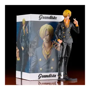 27cm Anime One Piece Vinsmoke Sanji Smoking Insert Grandista PVC Action Figures Model Dolls Toys Kids Christmas Birthday Gifts