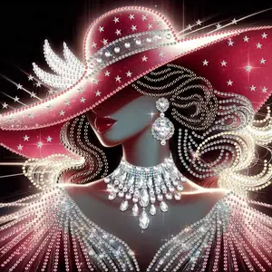 1pc 30x30cm DIY Hat Elegant Lady Diamond Painting Kit, Unframed Art Embroidery Cross Stitch, Special Irregular Shape Design