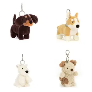 Jellycat Dog Keychain Plush Cute Puppy Bag Charm Soft Stuffed Animal Backpack Accessory Collectible Gift
