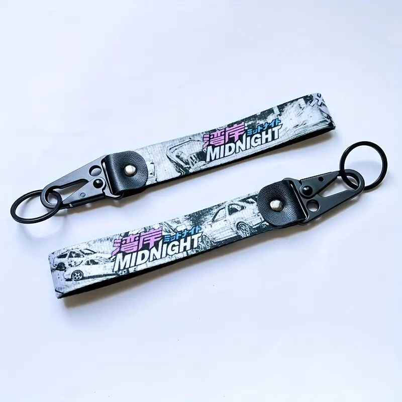 1pc Double-Sided Car Racing Keychain, Midnight Culture Modified Keychain for Racing Car, Motorcycle, Backpack Zipper Decoration
