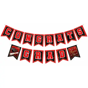 Red Graduation Banner - Red Graduation Party Decorations