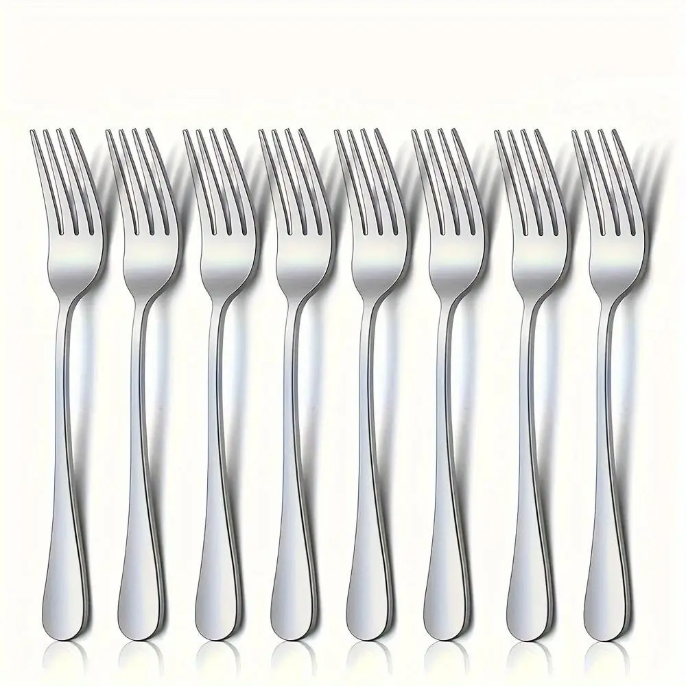 8-Piece Stainless Steel Fork Set, Dessert Forks, Dinner Forks, Dishwasher Safe, Perfect for Home Parties & Restaurants, Cutlery Set, Tableware, Utensils (6.77 Inches)