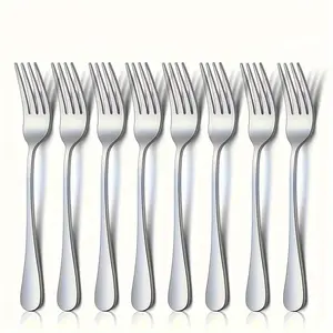 8-Piece Stainless Steel Fork Set, Dessert Forks, Dishwasher Safe, Perfect for Home Parties & Restaurants, Cutlery Set, Tableware, Utensils (6.77 Inches)