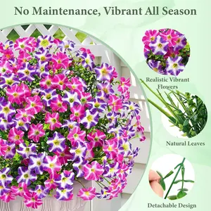 New Artificial Trumpet Flowers, Realistic Silk Faux Floral & Greenery, Durable Outdoor Garden Decorative Fake Plants for Yard & Patio Decoration