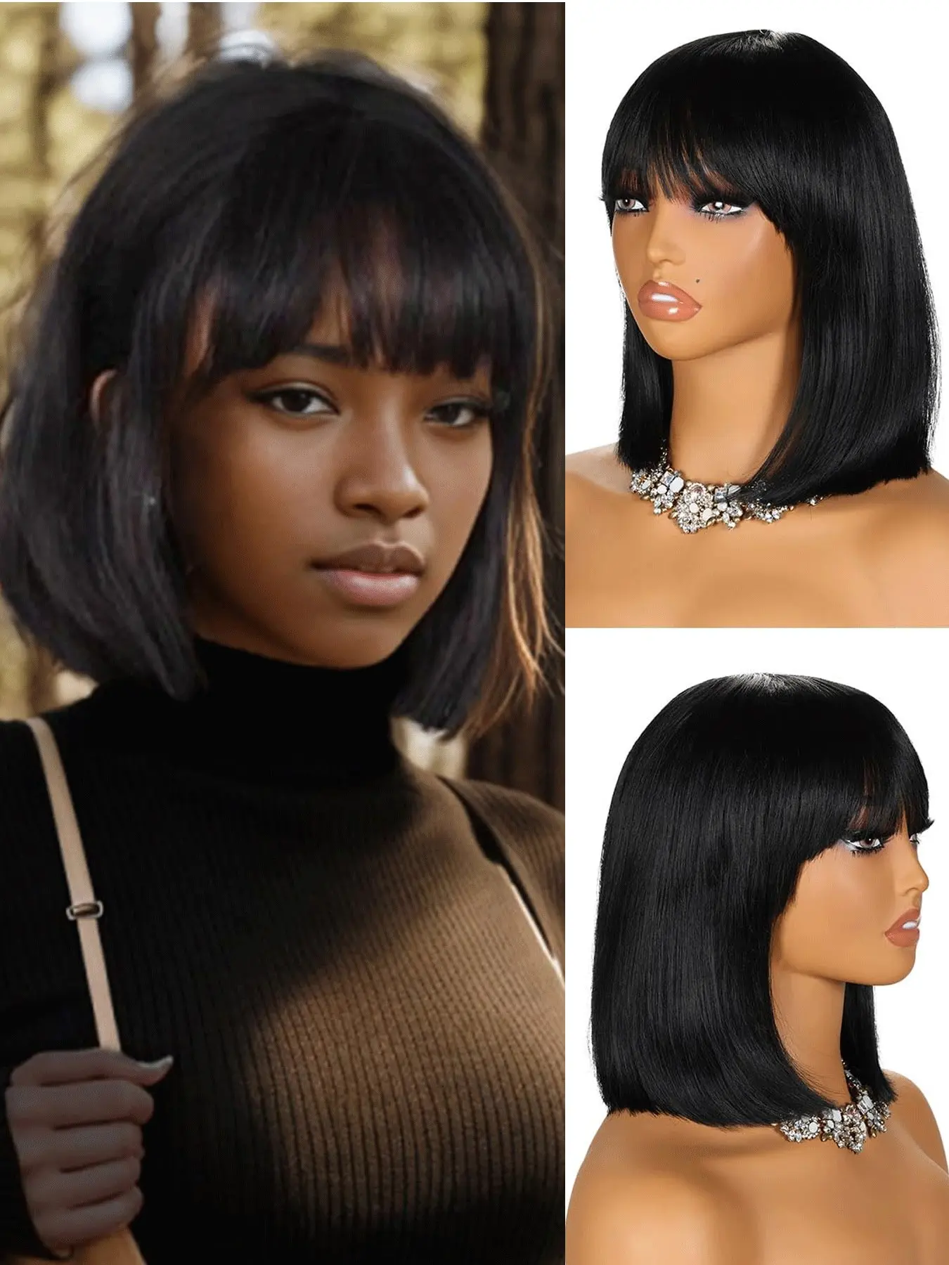 12 Inch Straight Lace Front Synthetic Wig with Bangs, Heat Resistant, Glueless Candice 24 Ginger Straight Lace Front Wig - Honey Blond Heat  main image 4