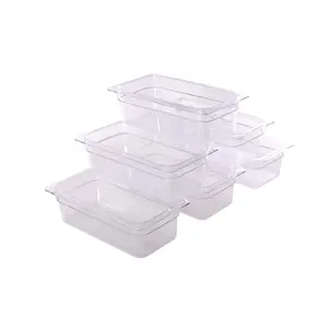 Hakka 6 Pack 1/3 Size Food Pan 2.5" Deep Polycarbonate Storage Prep Container