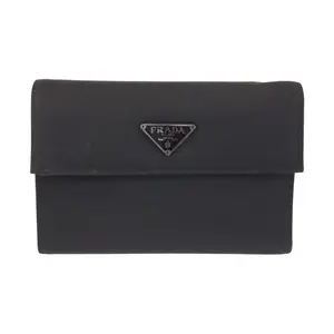 Pre-owned PRADA Nylon Small Leather Goods Tessuto Leather Wallet