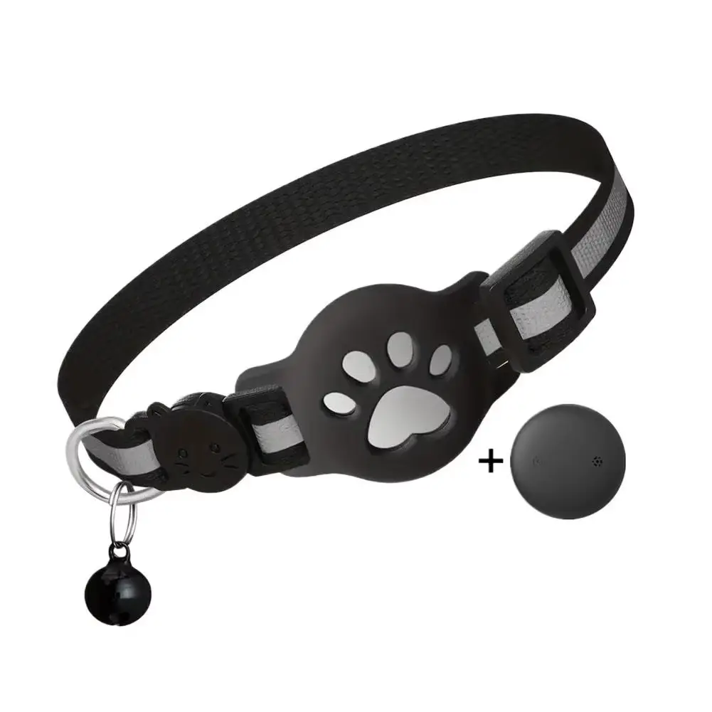 Reflective Adjustable Lightweight Waterproof Mini Smart Pet Tracking Collar - Comfortable GPS Tracker Tag, Global Anti-Lost Locator with Movement Alert, Remote Positioning for Dogs/Cats, Reflective Adjustable Harness Compatibility