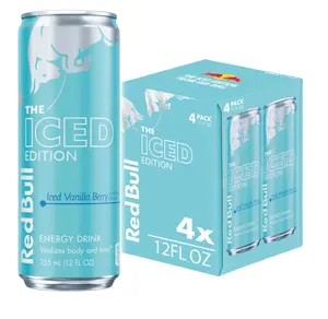 Red Bull Iced Vanilla Berry Energy Drink, with 114mg Caffeine plus Taurine & B Vitamins, 12 Fl Oz, Pack of 4 Cans