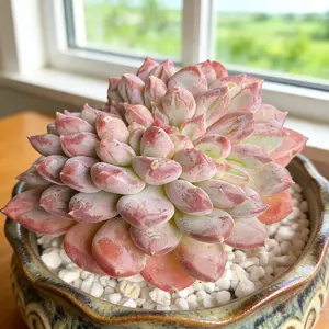 Echeveria ‘Pink Jenny’ Crested  -Vibrant Multi-Head Succulent | Colorful Live Plant | Easy Care | Home Decor | Gift Idea | Trending Succulents | Aesthetic Plant