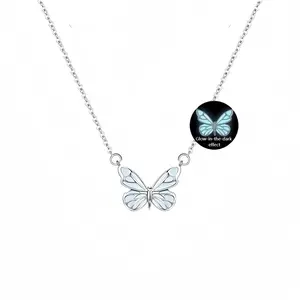 Ethereal Glow Butterfly Necklace for Halloween | Magical Luminous Pendant | Glowing Butterfly Necklace for Moonlit Souls