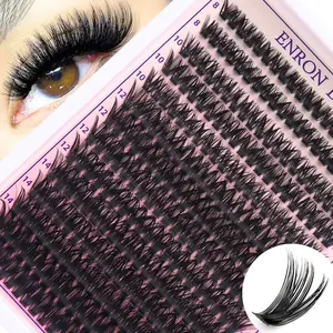 280pcs Russian DD Curl 60D Fluffy Fanned Fake Eyelashes & 8-16mm Mixed Length Mega Volume Clusters Lash, 3D Effect, DIY Makeup, Faux Mink Material, Natural & Soft & Thick, Eye Makeup Enhancement For Beginners & Professionals, Eyelash Extensions