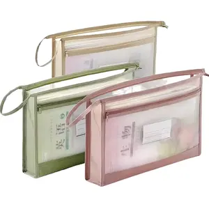 Transparent Mesh File Bag with Zipper - Large-Capacity Office Classification Bag, Mini Handbag for Students outdoorfun, Holder Bag Organizers, Pouch Bag Organizers