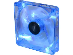 Bgears b-PWM 140 Translucent Blue with Blue LEDs, 15 Blades 2 Ball Bearing PWM fan with 500 to 1800 RPM, 110 CFM, 35.8dBA