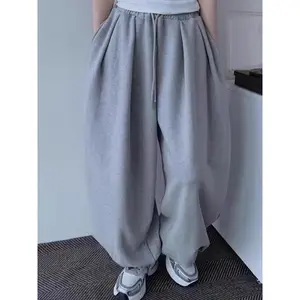 Men's Ultra-Loose Fit Joggers - Solid Color, Polyester, Machine Washable - Casual Streetwear Sweatpants, Jogging Pants