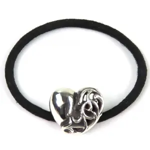 Pre-owned Chrome Hearts Sterling Silver 925 (Ag925) Small Leather Goods Silver Heart Hair Tie