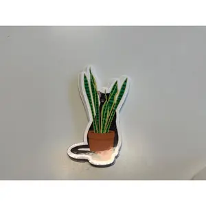 Cat + Snake Plant ZT Draws Stickers
