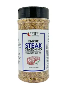 Empire Steak Seasoning XL 12 oz. Jar All Natural Premiere Meat Rub For all Chops and Cuts by SPQR Seasonings