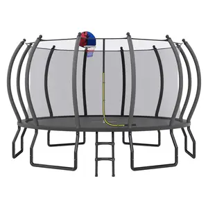[MothersDayGift]AMERLIFE Outdoor Trampoline with Enclosure Net and Ladder, Recreational Trampolines for Kids and Adults, Quick Connect Frame, ASTM Approval,Best Gift Ideas/Christmas Gifts