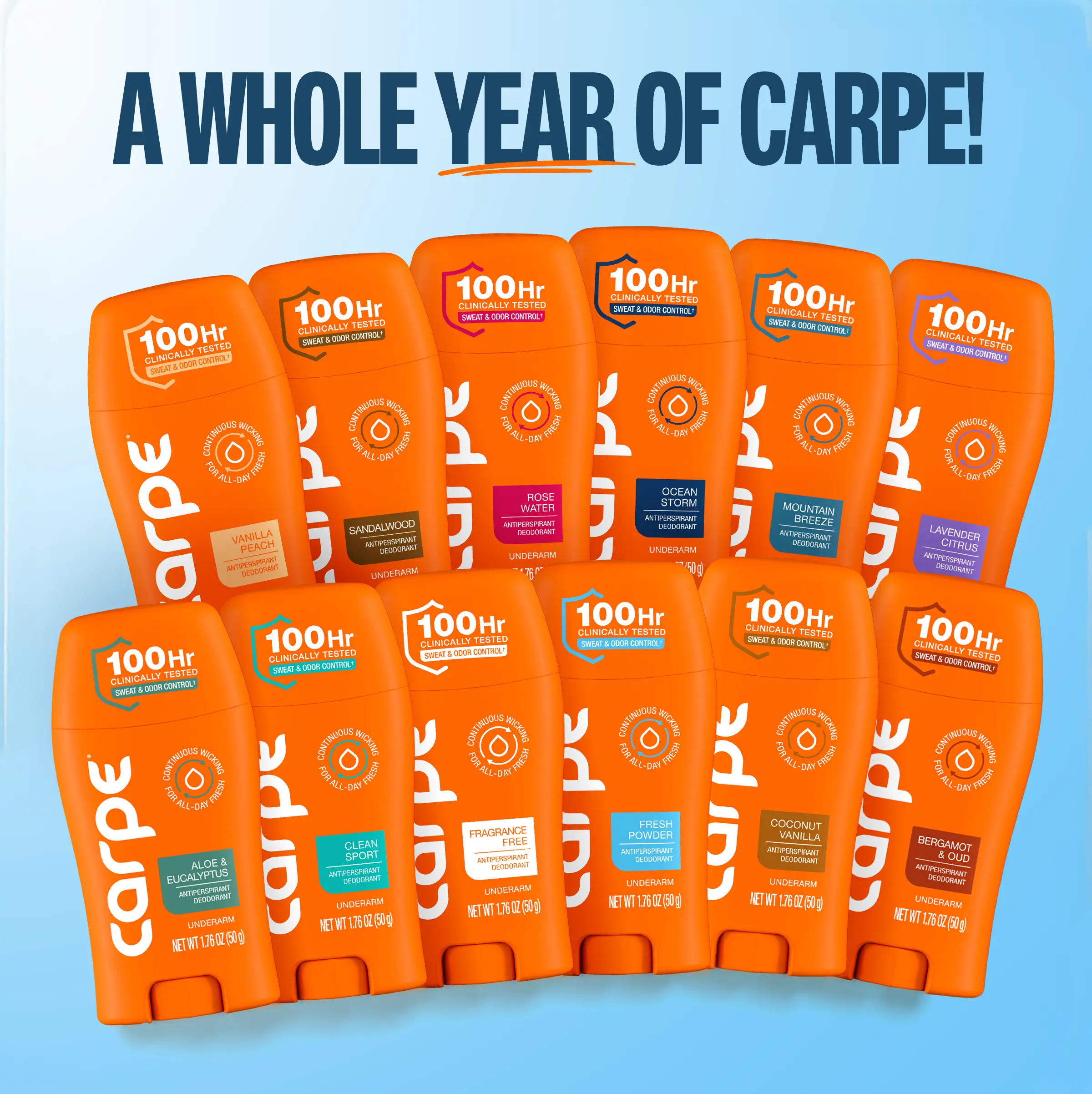 Carpe Deodorant One Year Supply - Bestsellers
