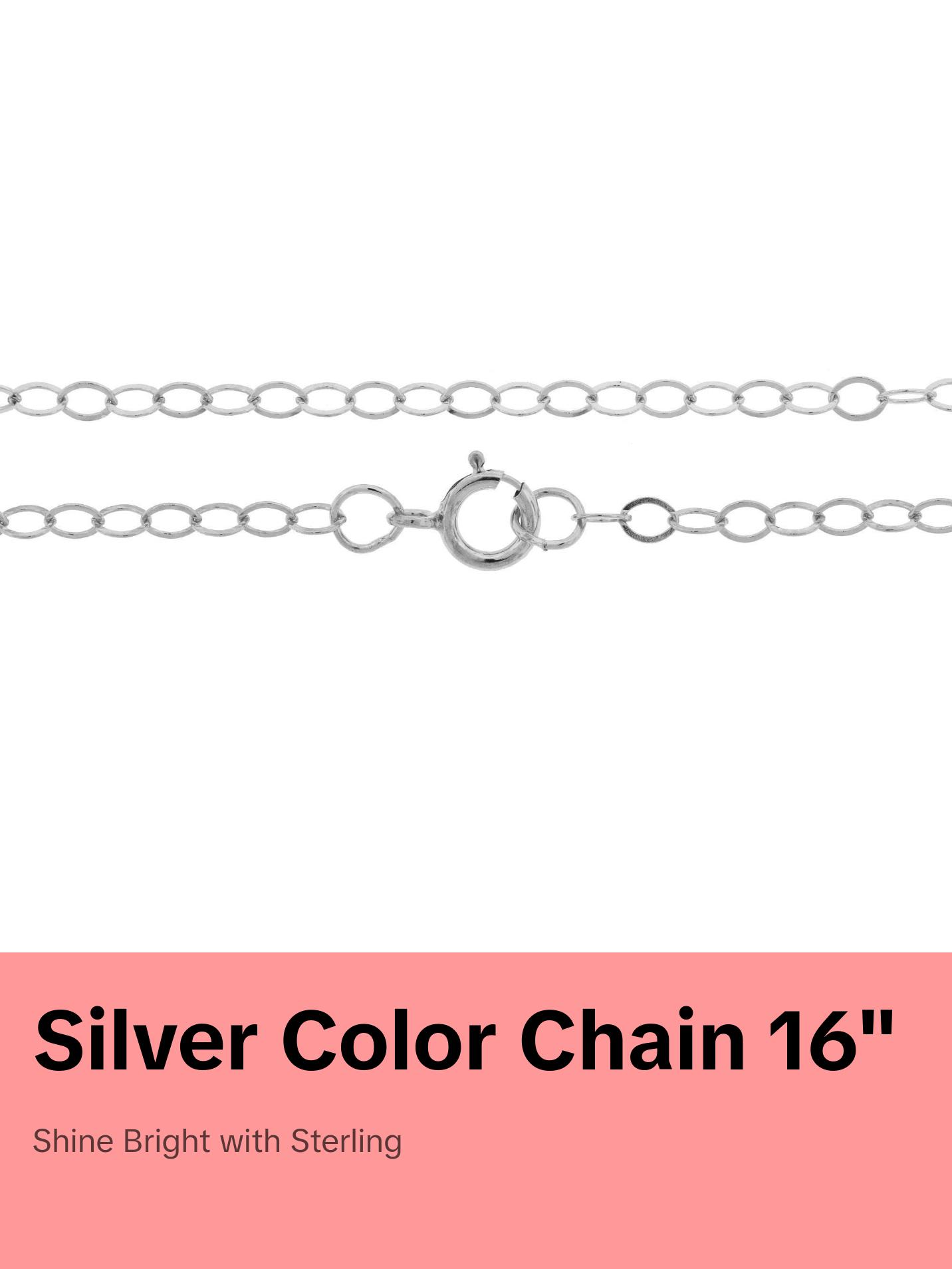 Sterling Silver 16" Flat Cable Chain 2.9x2.1mm W/ Spring Ring Clasp - 1pc