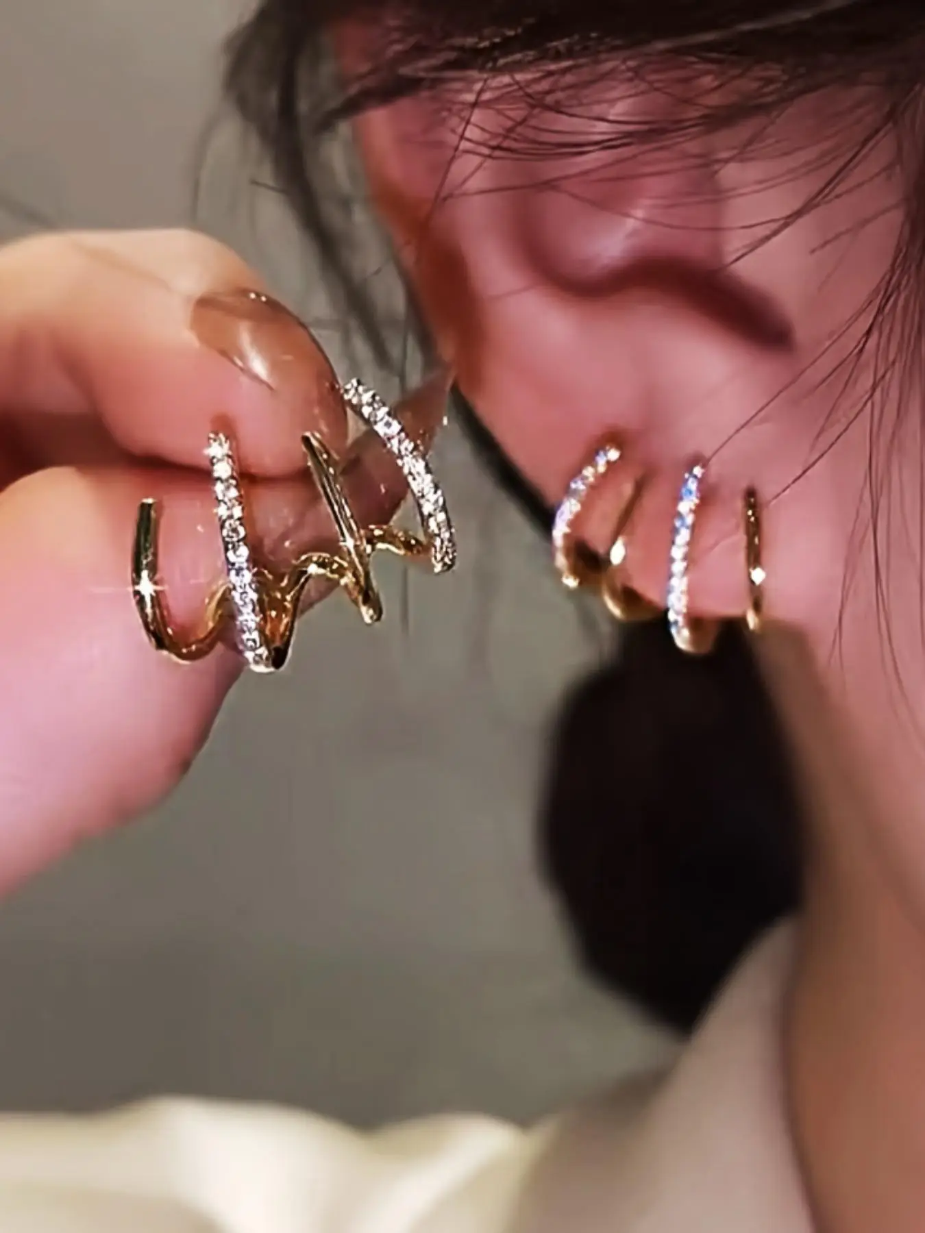 Fashionable Rhinestone Decorated Earrings, Elegant Jewelry for Party, Daily Clothing Decor, Trendy All-match & Exquisite Jewelry for Birthday Gift