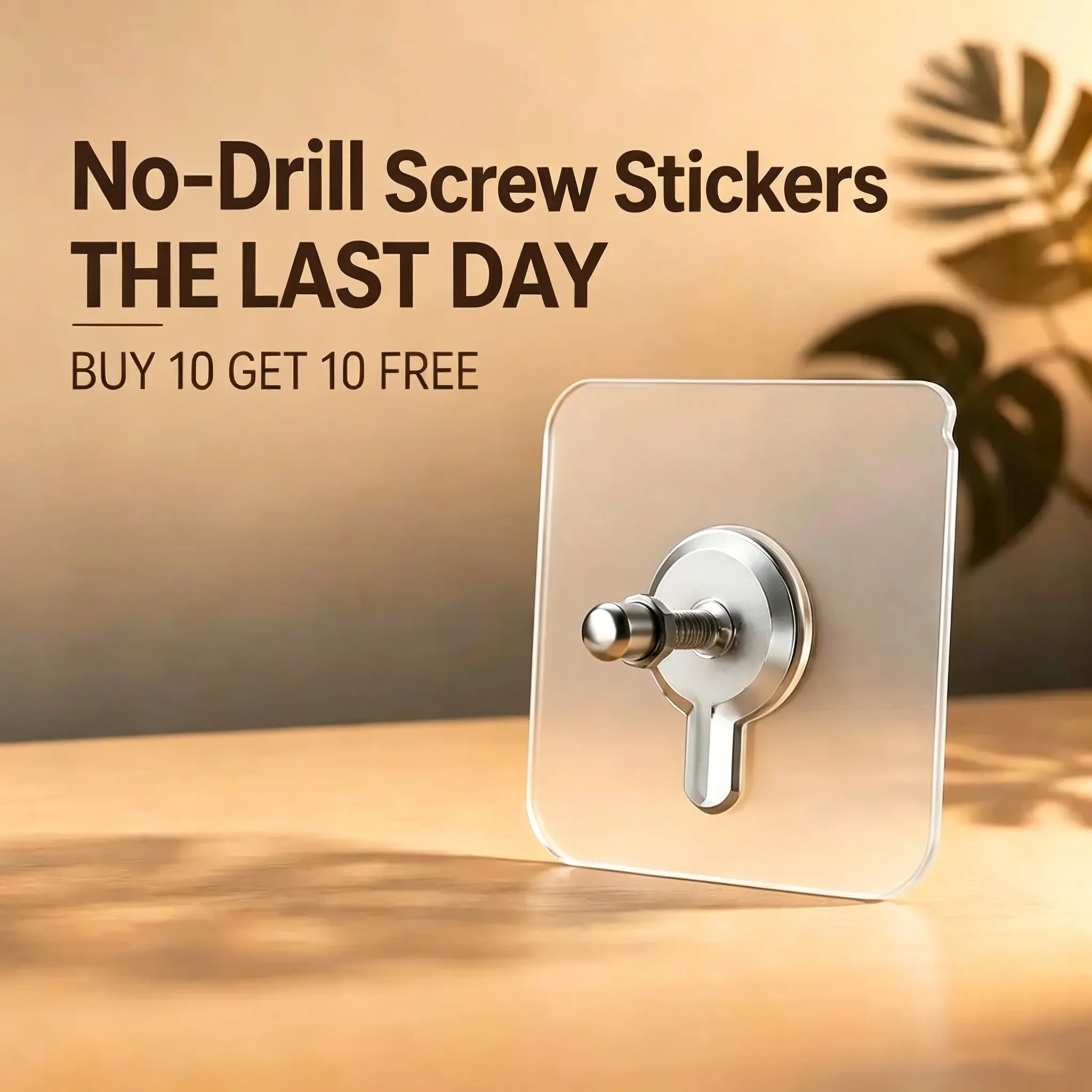 Buy 10 Get 10 Free (20PCS) Silicone No-Drill Screw Stickers, 5/8" Long Stainless Steel Wall Mount Sticky Hangers, Waterproof Ceramic Kitchen Organizer Hooks