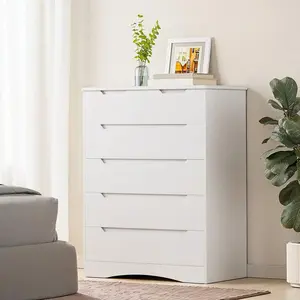 6   Drawer Units Chest Of Drawers Smooth Rail Bedroom  For Bedroom ,  With Recessed Distinctive Handles With Sturdy Drop Guard, Available In White And Black Storage Wall Shelf Dresser