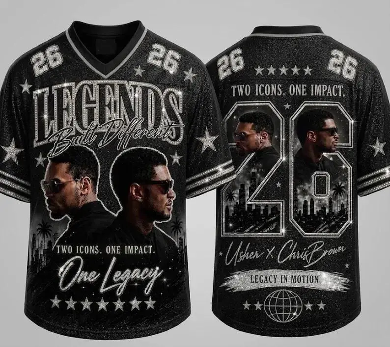 R&B Legends Black Football Jersey, Concert Shirt, 2026 Tour Fan Apparel, Music Concert Outfits