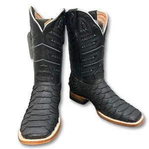 IMITATION BLACK PYTHON men’s cowboys boots