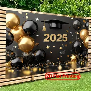 Graduation Celebration 2025 Backdrop Festive Party Backdrop Graduation Theme Background Cloth Grad Tapestry Wall Hanging Photography Background Polyester Fiber Indoor Outdoor Event Party Decor Studio Prop Wall Art