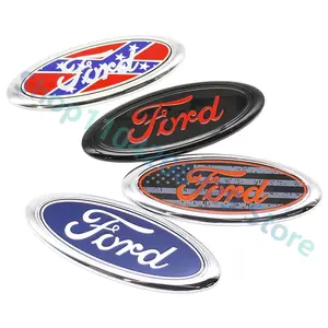 Ford Car Logo Badge Emblem, Front Hood Rear Trunk Car Decorative Sticker for Edge Escape Fusion Kuga, Decal For Cars, Truck Car Decal, 1pc 145mm Auto Accessories