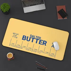 [SALE UP TO 45%] Butter Desk Mat – Funny Office Decor for Foodies, Aesthetic Kitchen-inspired Workspace, Cooking-themed Office Decor