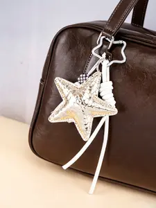 Bag Chain Charms Tassel Star Bag Pendant High Quality Upscale Fashionable And Versatile Sweet And Cute Individualistic And Trendy Suitable For Bags And Keys Gift To A Friend Couple Gifts Bag Decoration, Sparkly Bag Charm