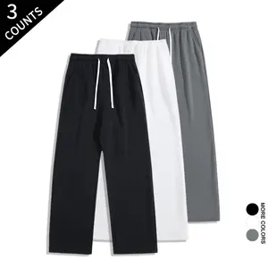 3-Pack Men's Comfy Sweatpants - Straight Leg Pants for Daily Life, Gym, Travel & Hangouts