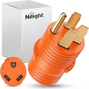 Nilight 50 Amp to 30Amp RV Power Adapter Plugs Electrical Outlet Box Plug 14-50P to TT-30R 50A Male to 30A Female Receptacle for Camper Caravan Converter