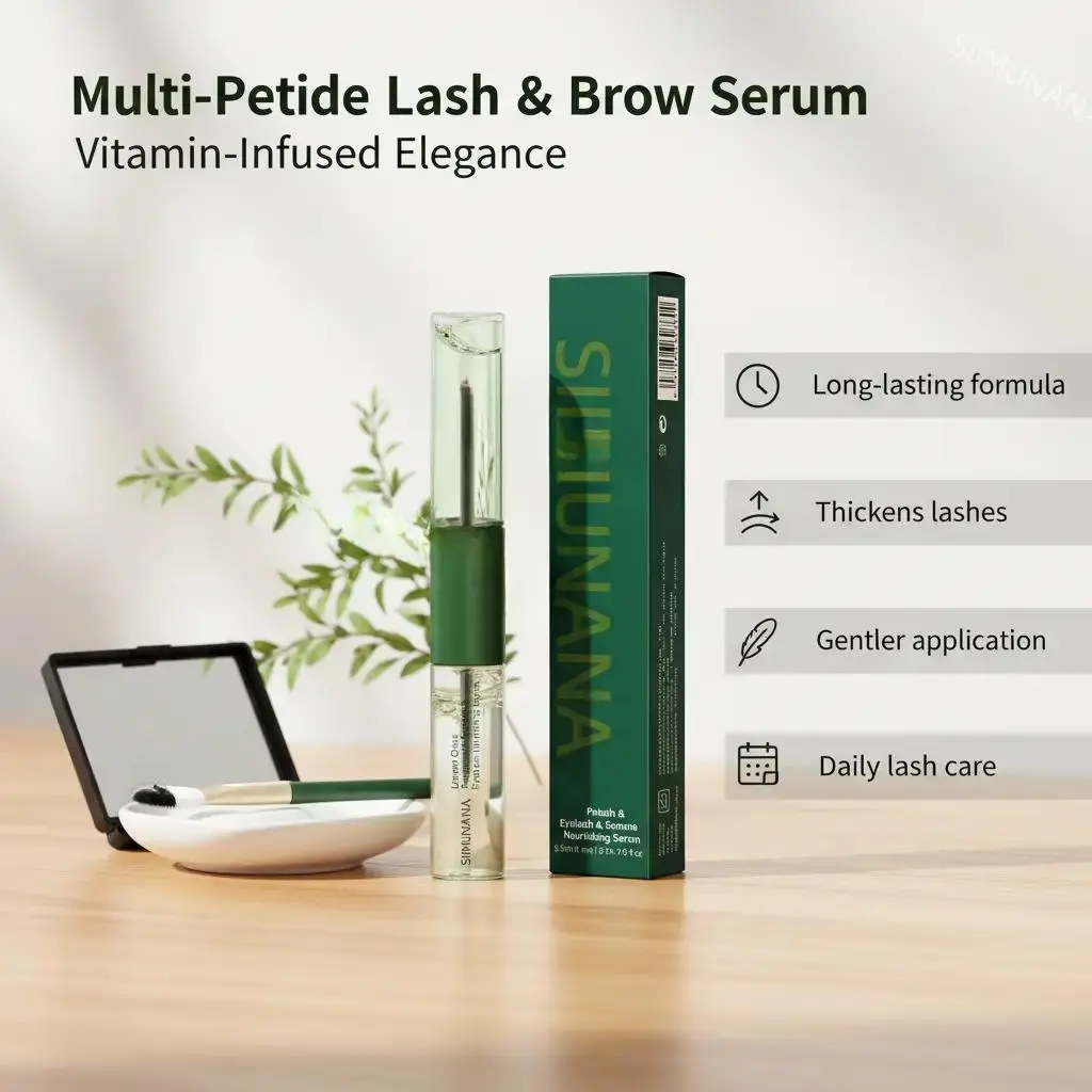 Usman Grass Multi-Peptide Lash & Brow Growth Serum, Advanced Vitamin-Infused Formula, Gentle Safe Enhancer for Longer, Thicker, Fuller Lashes & Brows Daily Care