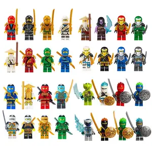 Building blocks gold ninja humanoid dolls educational splicing toys mini characters children's birthday gifts cartoon characterspopular popular