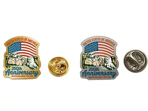 Official "Quarter Millennial" 250th Anniversary Mount Rushmore Enamel Pin - 1776-2026 Gold & Silver Editions