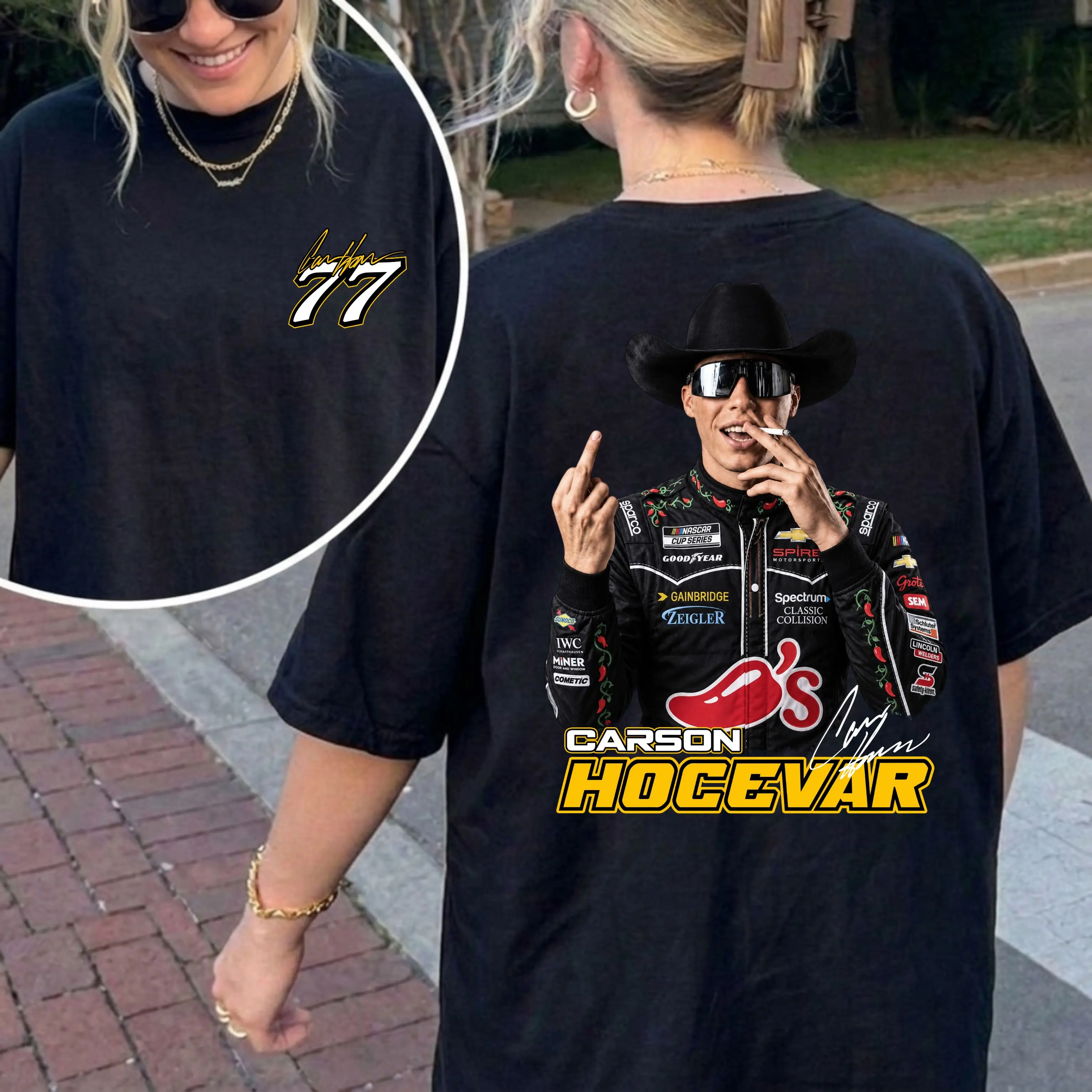 Carson Hocevar Fight Shirt, Hocevar Racing TShirt, Vintage NASCAR Graphic Tee, Hocevar Racing Fan Gift, Number 77, MADE IN USA
