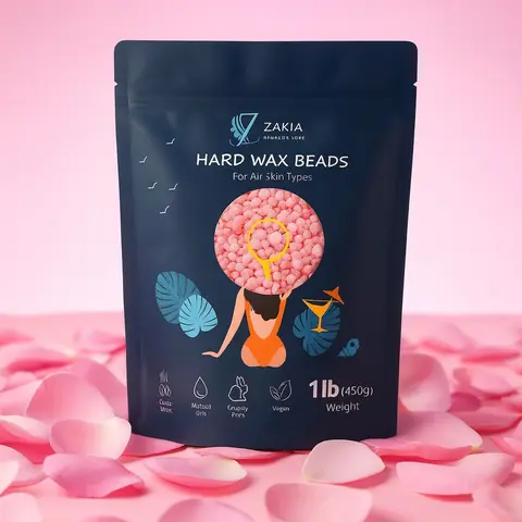 Zakia Beauty Ross Aroma Stripless Wax Beads, 1 LB Professional Gentle Lavender Cosmetic Cream for Sensitive Skin Hair Removal, Smooth Body Care for Legs & Bikini Zones